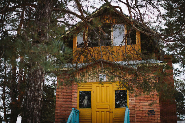 Yellow House in Forest